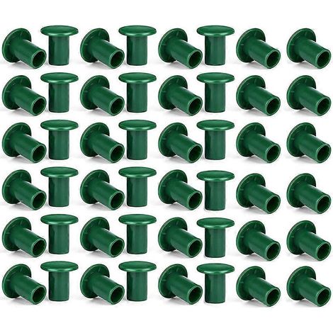 Lot de 48 tuteurs en bambou pour jardin, avec embouts de sécurité et protections oculaires, compatibles avec les tuteurs pour plantes de jardin et d'exploitation agricole. (1/5)