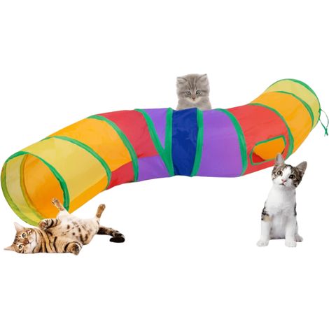 Innovador túnel para gatos que proporcionará horas de diversión, fabricado con materiales reciclados. (1/5)