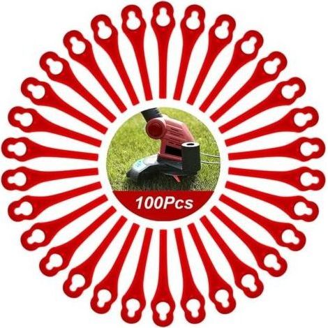 Accessoire pour coupe-bordure-100pcs Lames en Plastique de Rechange pour Coupe Bordure Lame de Tondeuse à Gazon Lames pour Débroussailleuse sans Fil Lames de Coupe de Remplacement pour Jardin (1/3)