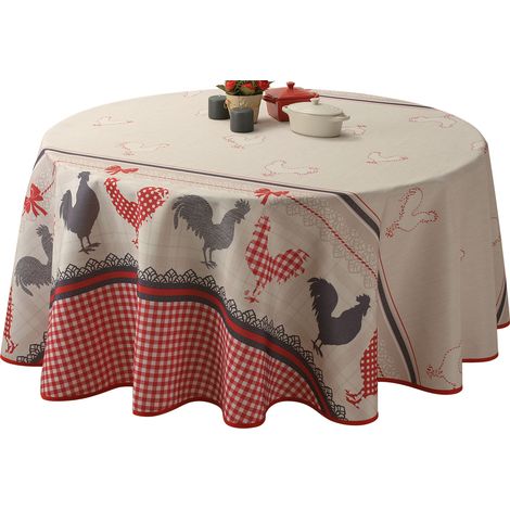 Nappe Anti-taches Coq - Ovale 150 x 240 cm