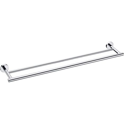 Porte-serviettes de salle de bain de 30 cm, à deux barres, mural, en acier inoxydable