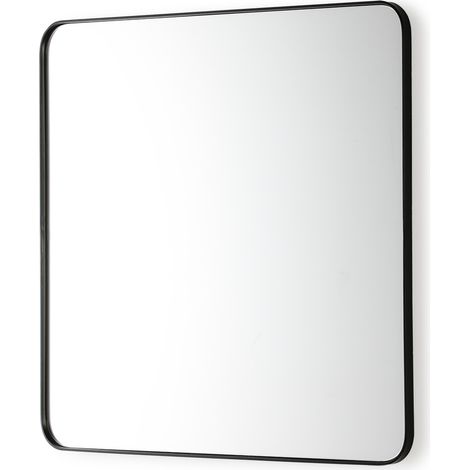 Spiegel 80X3X80 Glas/Metall Schwarz