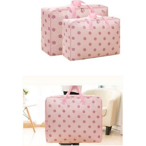 Lot de 3 Grandes Housses de Rangement Tissu Oxford Pliable (XXL) - - Rose - Imperméable (1/4)