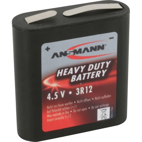 Batterie plate ANSMANN 3R12, zinc-carbone, 4,5 V, 2000mAh, 10 pièces (1/2)