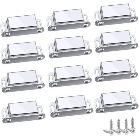 Cierres magnéticos Aiperq, 12 unidades, imanes fuertes para armarios, hasta 6 kg, para cajones, puertas de ducha, armarios, muebles (45 mm, 12 unidades) (1/4)