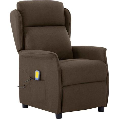Massagesessel mit Kissen Braun 93,5 x 67,5 x 101,5 cm Stoff