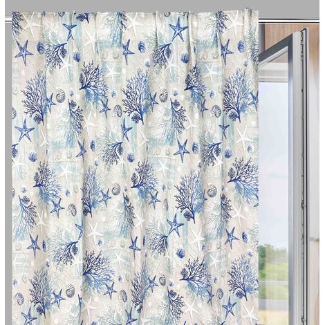 TENDA loneta mare MARINO coralli BLU cm. 150x280 MADE IN ITALY (1/5)