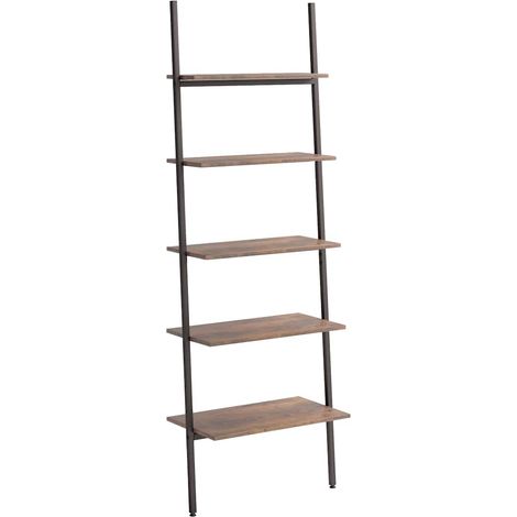 Maison Exclusive - Leiterregal mit 5 Böden Dunkelbraun und Schwar (1/5)