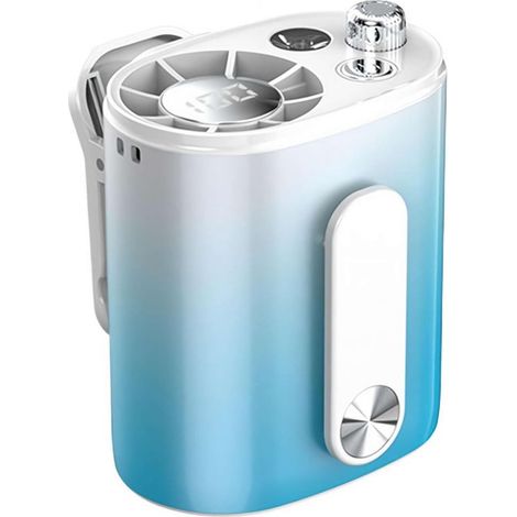 Ventilateur de taille portable avec pince, batterie 3600 mAh, ventilateur de cou mains libres rechargeable USB, 1 à 100 vitesses, pour chantier et camping, blanc (1/5)