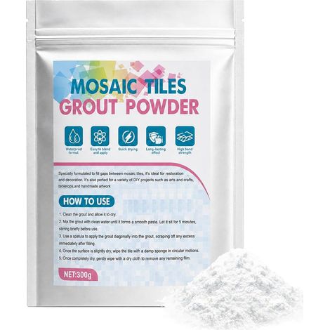 Joint Mosaique, Mosaique Pate a Joint, DIY Mosaic Grout, 300g, Bonne Adherence (1/5)