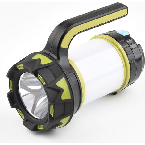 Lampe torche – Lampe portable – Lampe torche LED rechargeable – Lampe torche de camping – 230 lumens – ABS – Jaune-vert (1/5)