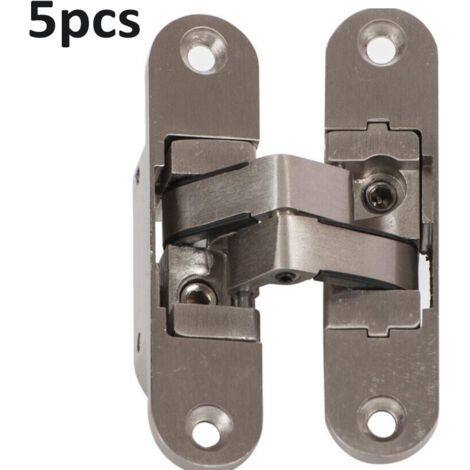 5 unsichtbare Scharniere „KLOSE besser“ – 3D-Aluminium. Farbe: Edelstahl satiniert. Rechts (1/4)