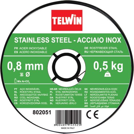 Telwin 802051 Bobina filo per Saldatura su Acciaio Inossidabile, D 0,8 mm (0,5 kg), Grigio (1/5)