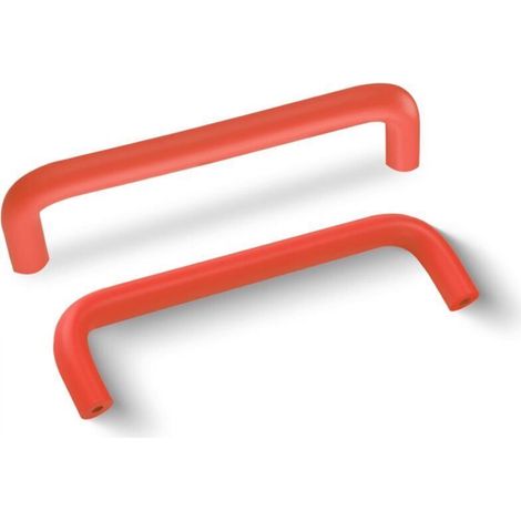 Poignées de meuble en aluminium anodisé, 96 mm, set de 4 pièces, couleur orange vif pour armoires, tiroirs et placards (1/4)