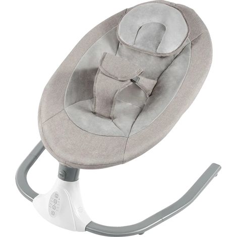 Balancelle pour bébé, Vitesse réglable, Connectivité Bluetooth, GRIS (1/2)