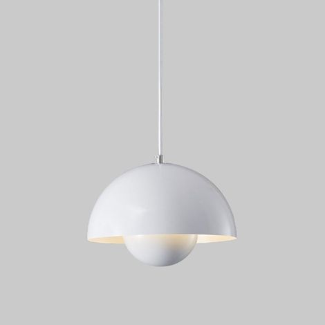 Suspension lumineuse mono-point, lustre scandinave en fer forgé, abat-jour fleur créatif, plafonnier design pour café, fixation sur plafond, éclairage suspendu élégant (1/5)