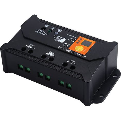Controlador de carga azo PWM negro 10A 150x82x50 mm