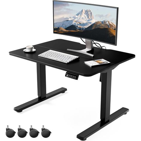 Bureau Assis Debout Faible 80 x 60 cm,Bureau électrique réglable Bureau Ergonomique avec Mémoire de Hauteur et Affichage LED,Réglage 48-75cm,Idéal pour Bureau,Chambre Ado et Home Office (1/5)
