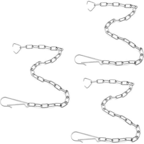 Chaîne de poignée de toilette en acier inoxydable (lot de 3), chaîne de rechange pour clapet de toilette, compatible avec la plupart des clapets de toilette. (1/5)