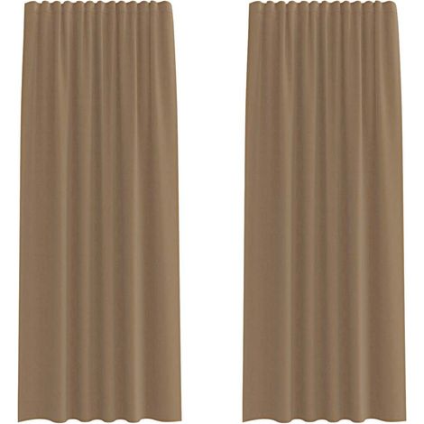 Maison Exclusive - Tende in Voile con Tasche per Aste 2 pz Marrone Chiaro