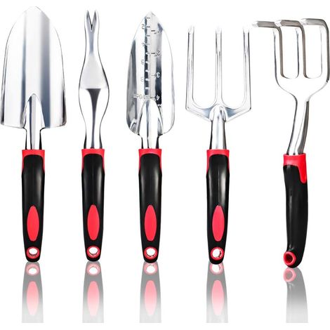 Ensemble de 5 outils de jardin en alliage d'aluminium, kit de jardinage, kit de plantation manuelle (1/5)