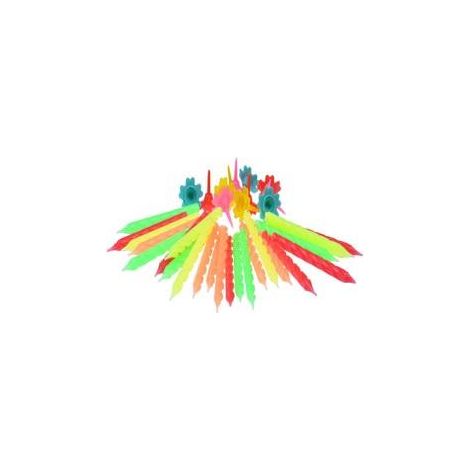 Velas de cumpleaños de neón, 24 unidades