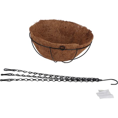 Panier suspendu en fer forgé décoratif pour plantes succulentes, pot mural en métal pour balcon et jardin, support de fleurs en forme de noix de coco.
