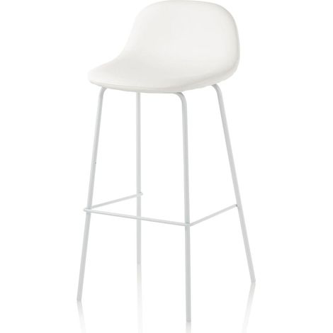 "Set 2 sgabelli SHANGHAI bianco in metallo e similpelle" (1/2)
