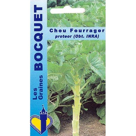 Chou fourrager Protéor (branchu) 10g – Semis de mars à mai – Résistant au froid – Pour alimentation animale – Graines Bocquet