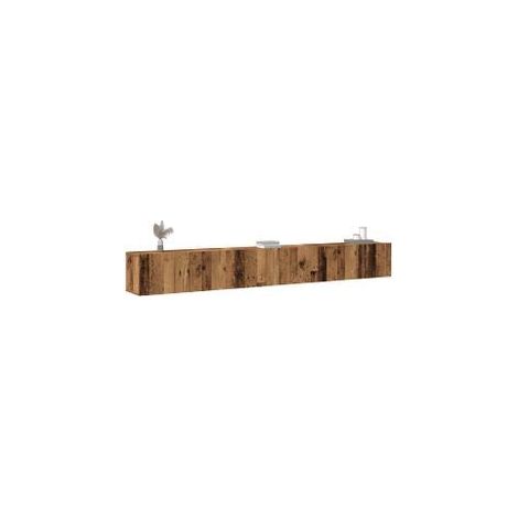 Ensemble de meuble TV mural 3 pcs vieux bois bois d'ingénierie (1/5)