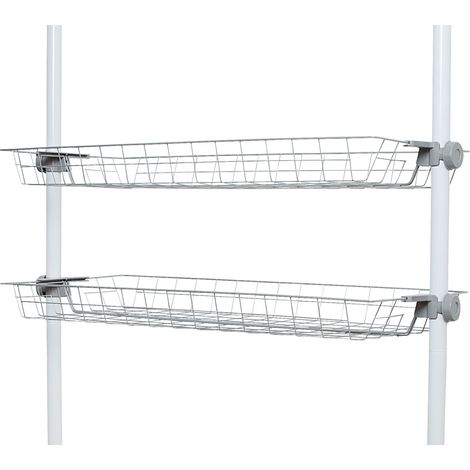 WENKO Korb Herkules 2er, 2er, Grau, Stahl grau, Kunststoff (ABS) grau, Polypropylen grau