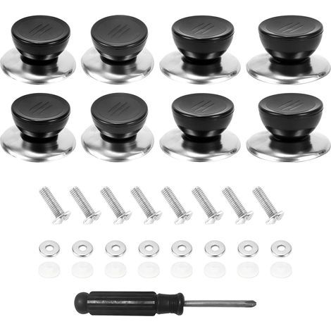 Set di 8 pezzi di pomelli/maniglie/ricambi universali per coperchi di pentole, utensili da cucina