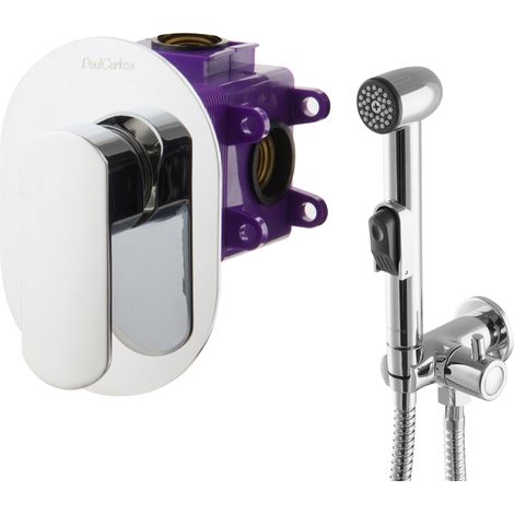 PaulGurkes Bidet Unterputz Armatur oval Spraybrause Intimdusche Bidetbrause (1/5)