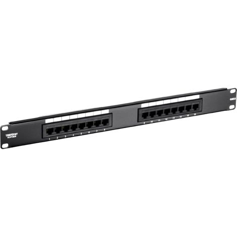 Panneau de brassage Keystone FGB 1U 12 ports Cat6 blindé RJ45