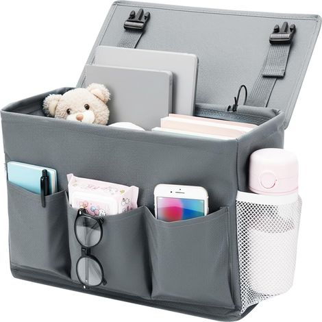 Organiseur à suspendre pour lit avec 6 poches, sac à suspendre pour livres, magazines, téléphone portable et écouteurs, panier à suspendre pour chambre à coucher, bureau et chambre d'enfant (1/5)