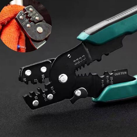 Pince A Sertir - Coupe Dénude Sertissage 3 En 1 - Pour Cosses Tubulaires Isolées 0 5 À 6 Mm - Cuivre - 1 Pièce (1/5)