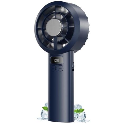 Ventilateur Portable à Main - 3000mAh Mini Ventilateur de Table USB,1-120 Vitesses,Jusqu'à 7h,Petit Ventilateurs Rechargeable,Écran LED,Compact Léger,Usage Sans Fil,Fan pour Intérieur Extérieur (1/5)