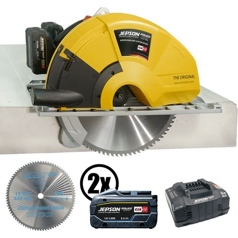 JEPSON Akku-Metallhandkreissäge Dry Cutter 8320E 2 x 18 V 5,5 AhSchnitttiefe 90° 120 mm 320 x 1,8 x 25,4 mm (1/3)