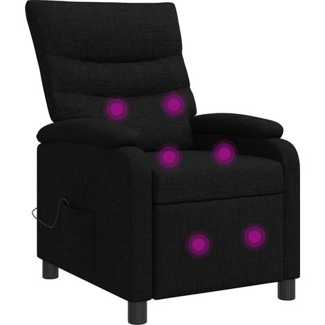 Massage Recliner Black Fabric vidaXL (1/5)
