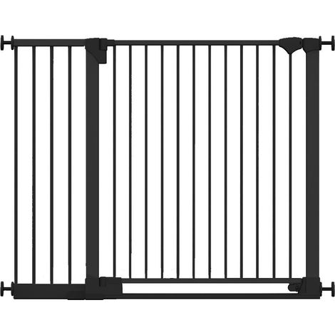 Safetots Barrière De Sécurité Avec Barre De Seuil Extra Basse, Ouverture Extra Large De 81cm, 124cm - 131cm, Noir