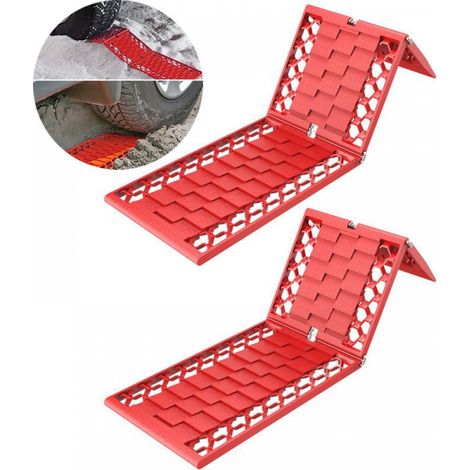 2pcs voiture plaque d'evacuation d'urgence tapis de traction aide antiderapant Antidérapante pour voiture pneus urgence équipement de sauvetage pour la plupart des voitures et fourgonnettes (1/5)