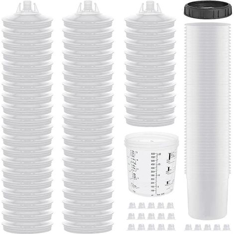 Gobelet mélangeur pour pistolet à peinture, système 1.0 (et non 2.0) - Kit de 50 pièces de 20 onces (1/5)