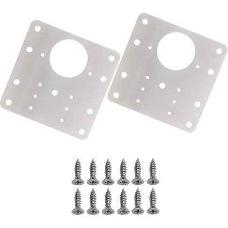 Plaque de réparation de charnière d'armoire en acier inoxydable avec vis (2 pièces) (1/5)