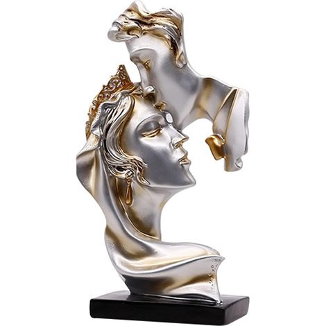 Figurina Love Kiss, statuette decorative, decorazione moderna per soggiorno, scultura astratta in poliresina, idea regalo (spumante)