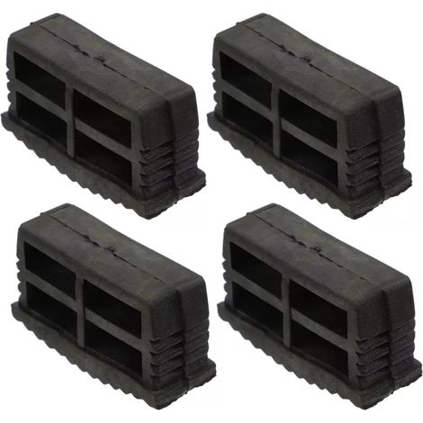 Set di 4 piedini stabilizzatori per scale, 60 x 22 mm, in gomma antiscivolo, per gambe di scale pieghevoli (1/5)