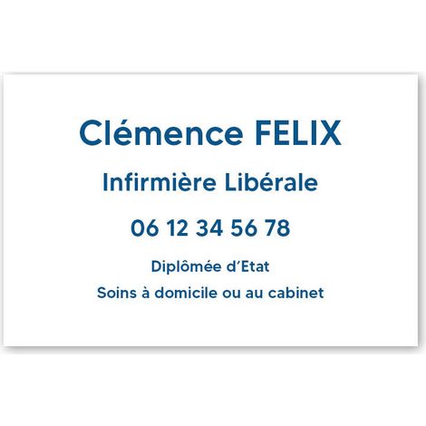 Plaque professionnelle personnalisée en PVC pour infirmière libérale - 1 à 5 lignes de texte - Format 30 x 20 cm (1/3)