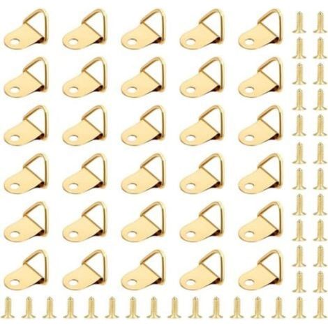 50 Crochet pour cadre, fixation murale triangulaire avec vis, support photo et décoration intérieure (1/4)