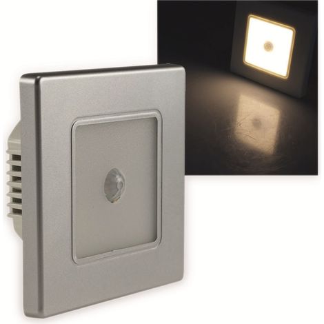 Spot encastrable LED CHILITEC EBL 86 PIR, 2,5 W, 3000 K, blanc chaud, cadre argenté (1/5)