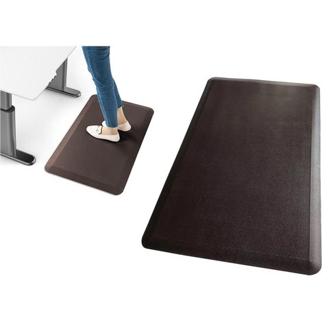 Tapis anti-fatigue rembourré de 12 mm d'épaisseur pour cuisine et buanderie - Couleur café 44 x 71 cm (1/4)
