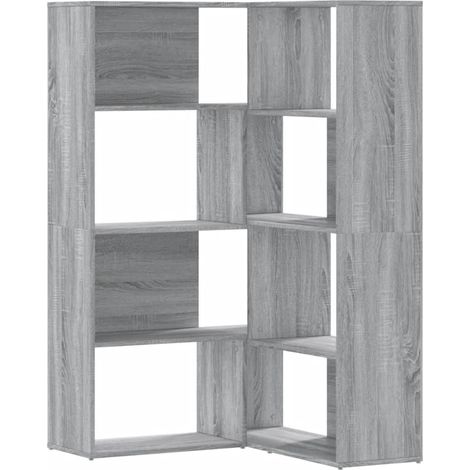 Bibliothèque d'angle à 4 niveaux,Armoire à Livres sonoma gris bois d'ingénierie CFW1876128 (1/5)